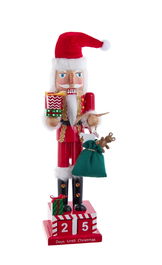 15" Santa Calendar With Gifts Nutcracker