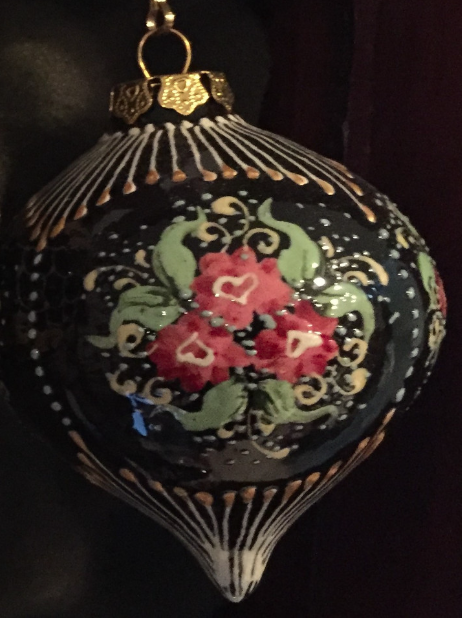 Paisley ceramic tear-drop ornament