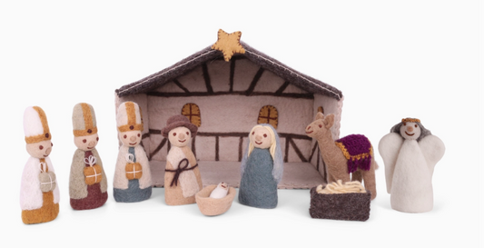 Wool Hand-made Nativity Set