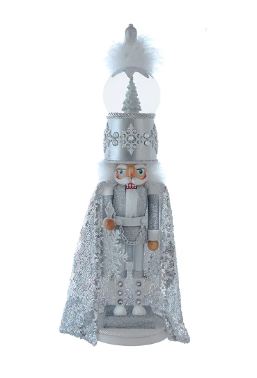 22" Hollywood Nutcrackers™ Musical Silver Nutcracker With Water Globe