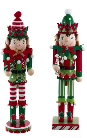 15" Elf Nutcrackers, 2 Assorted
