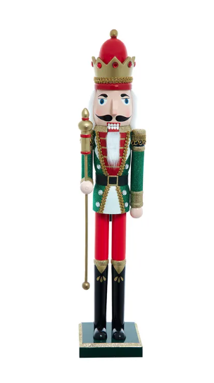 22" Red & Green King Nutcracker