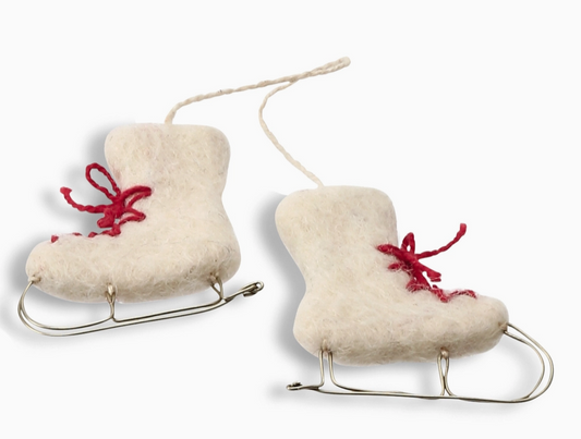 white wool ice skates