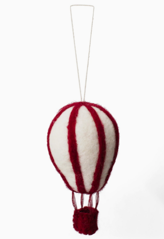 hot air balloon wool ornament