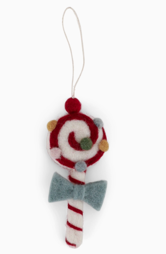 Christmas Candy W/Light Blue Bow