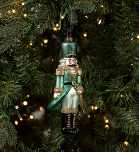 Teal nutcracker ornament
