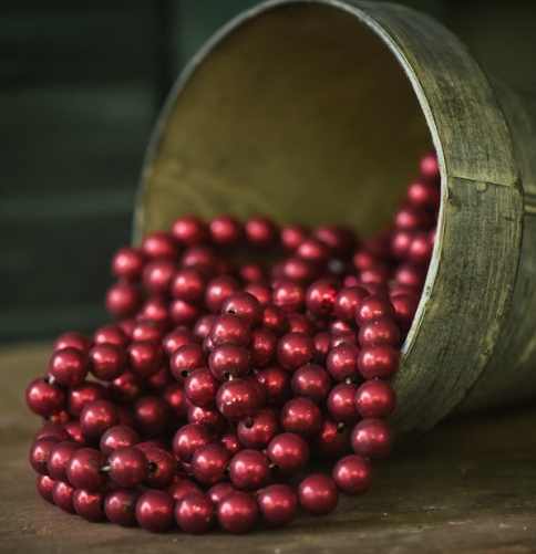 XL aged red bead garland