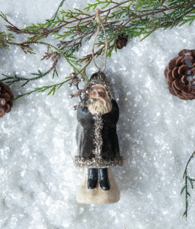 charcoal velvet belsnickle ornament
