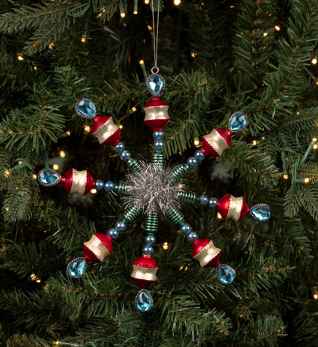 patriotic beaded snowflake
