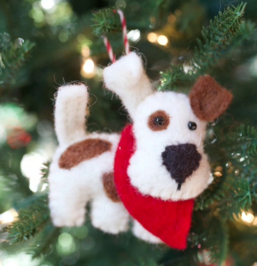 felt dog ornament