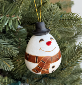 snowman gourd ornament