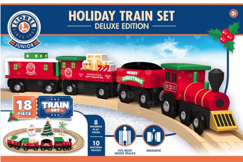 Lionel 18pc Holiday Wood Toy Train Set