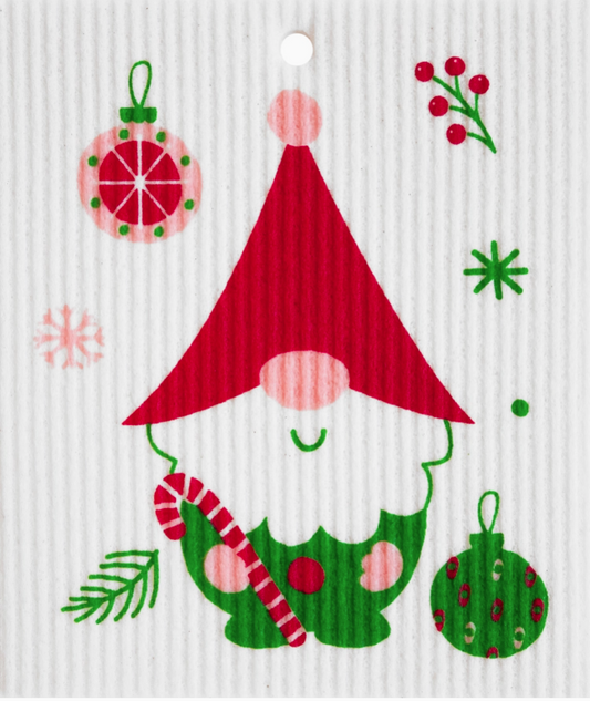Swedish Wash Towel, Candy Cane Gnome