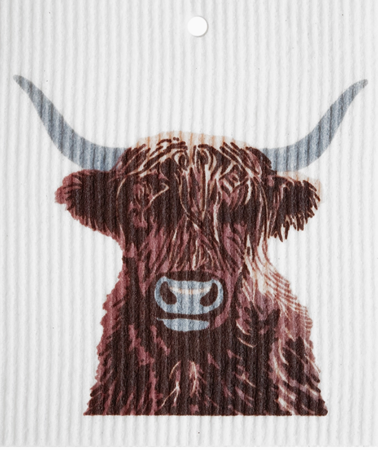 Swedish Wash Towel, Highland Cow By Harry W. Smith