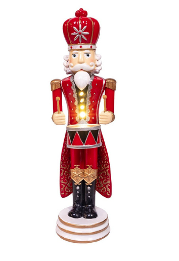 12" Battery Operated Lighted King Nutcracker Table Piece