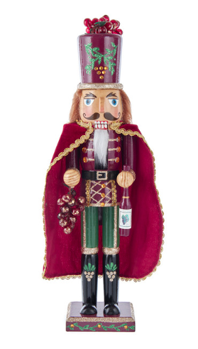 15" Burgundy Wine Nutcracker