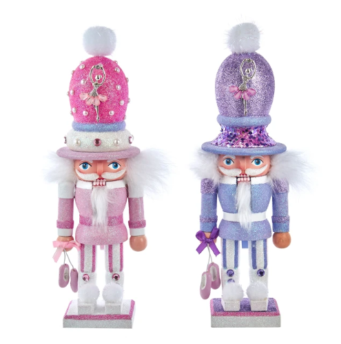 12" Pink & Purple Ballet Nutcrackers, 2 Assorted