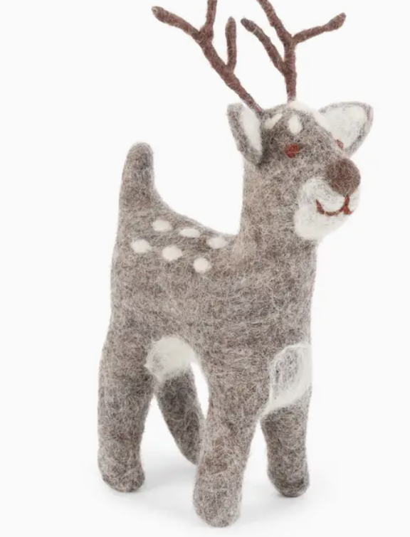 Cute small grey deer ornament