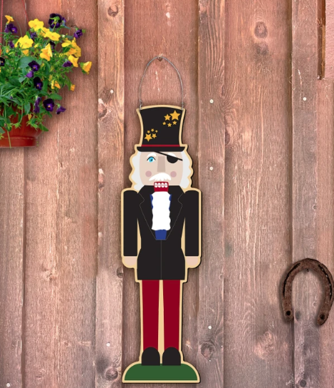 Outdoor Metal Art Drosselmeyer Nutcracker Door Hanger