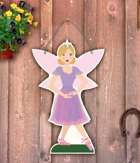 Outdoor Metal Art Sugarplum Fairy Door Hanger