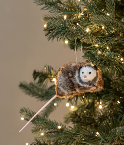 7.5" Grey Opossum Ornament