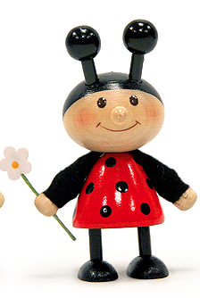 3" Ladybug with flower