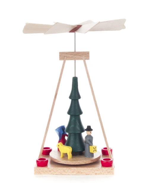 Pinnacle Peak Trading German Wood Miniature Pyramid Nativity Scene