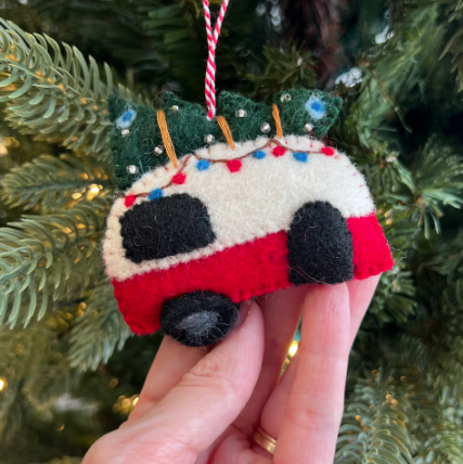 Camper Ornament, Felt Wool