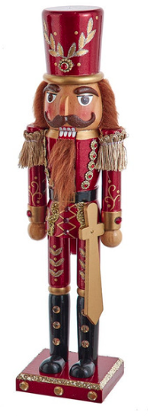 15" Gold & Burgundy Nutcrackers, 2 Assorted