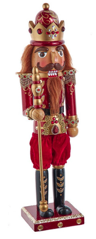 15" Gold & Burgundy Nutcrackers, 2 Assorted