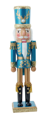 15" Green, Gold & Blue Nutcrackers, 2 Assorted