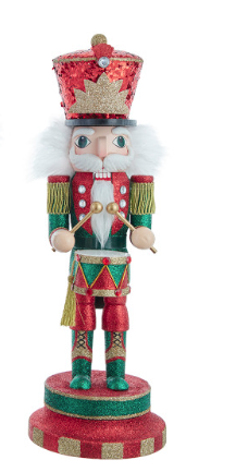 15" Soldier With Cymbals or Drums Nutcrackers, 2 Assorted