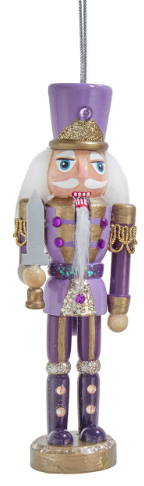 6" Purple & Gold Nutcracker Ornaments, 3 Assorted