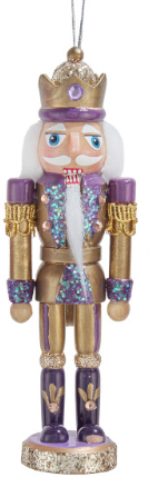6" Purple & Gold Nutcracker Ornaments, 3 Assorted