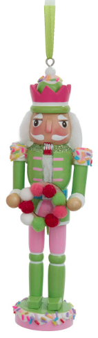 6" Green, Blue & Pink Nutcracker Ornaments, 3 Assorted