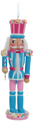 6" Green, Blue & Pink Nutcracker Ornaments, 3 Assorted