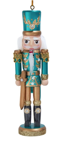 6" Metallic Blue & Green Nutcracker Ornaments, 2 Assorted