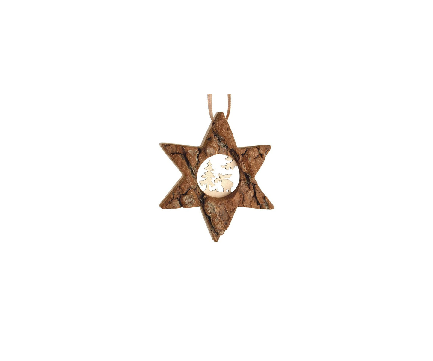 Small Wooden Star Ornament - Elk