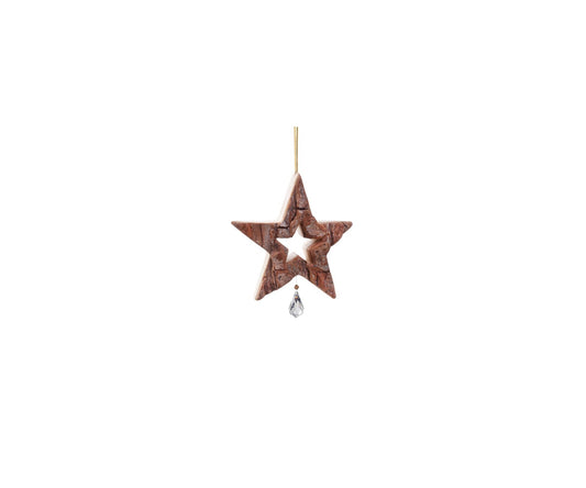 Large Woodcut Star Ornament - Diamond