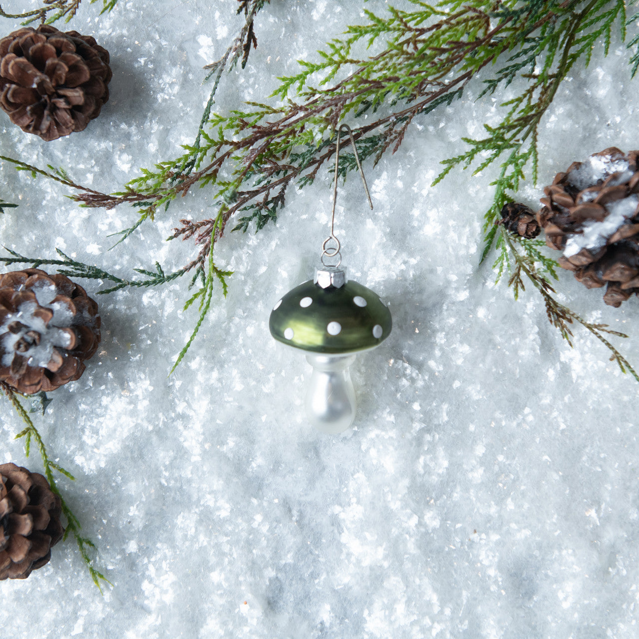 2.5" Green Cap Mushroom Ornament