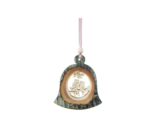 Wooden Bell Ornament - Owls
