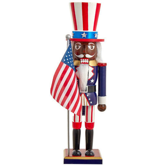 15" Patriotic Black Nutcracker
