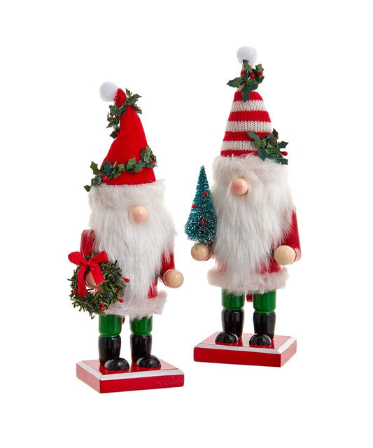 9" Christmas Gnome Nutcrackers, 2 Assorted