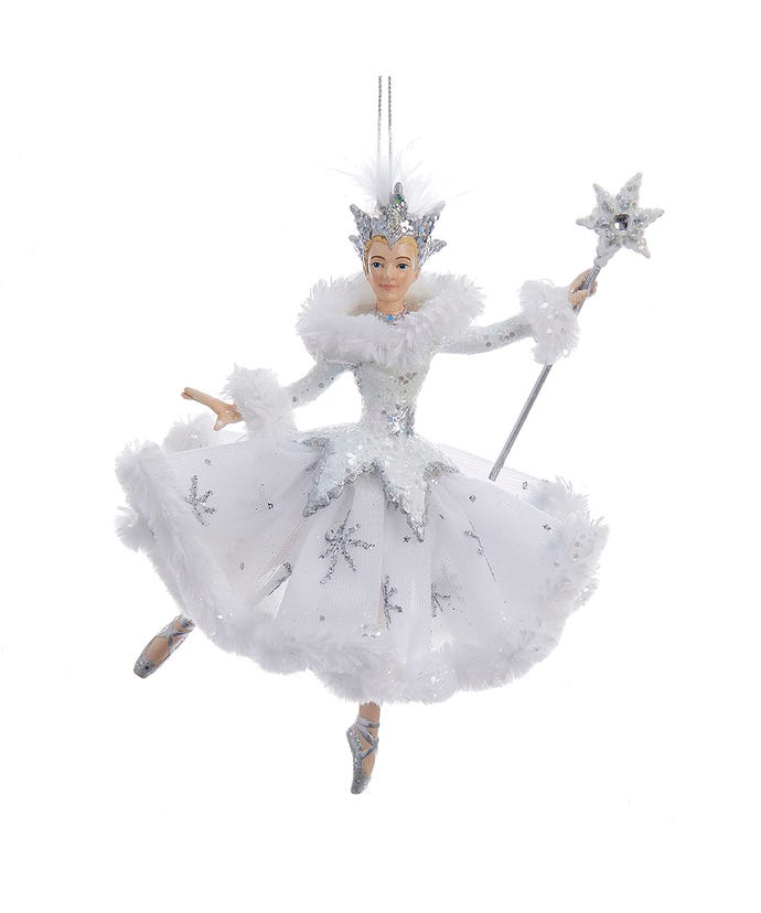 White and Silver Snow Queen Ballerina Ornament