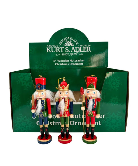 6" Nutcracker Ornaments, 3 Assorted