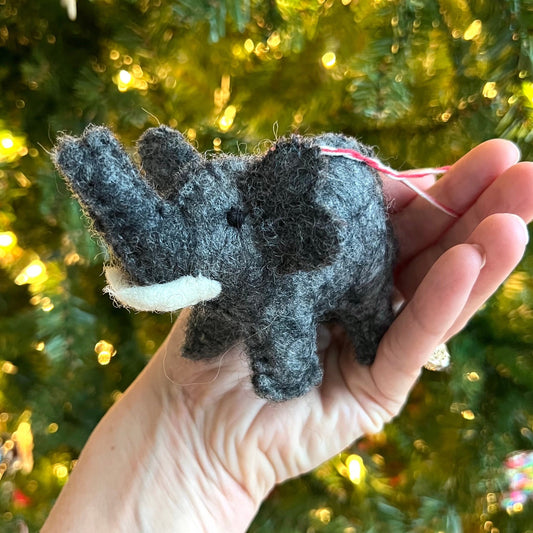 Elephant Felt Wool Ornament