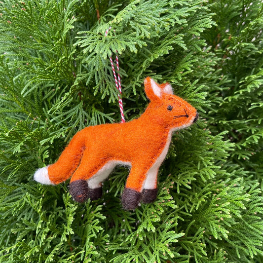 Fox Felt Wool Ornament