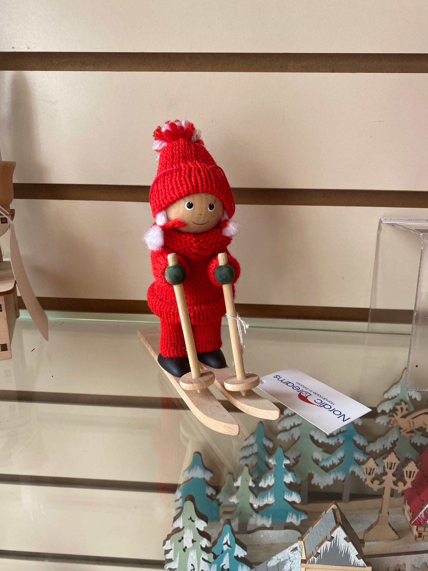 Red Or White Girl Skier Gnome