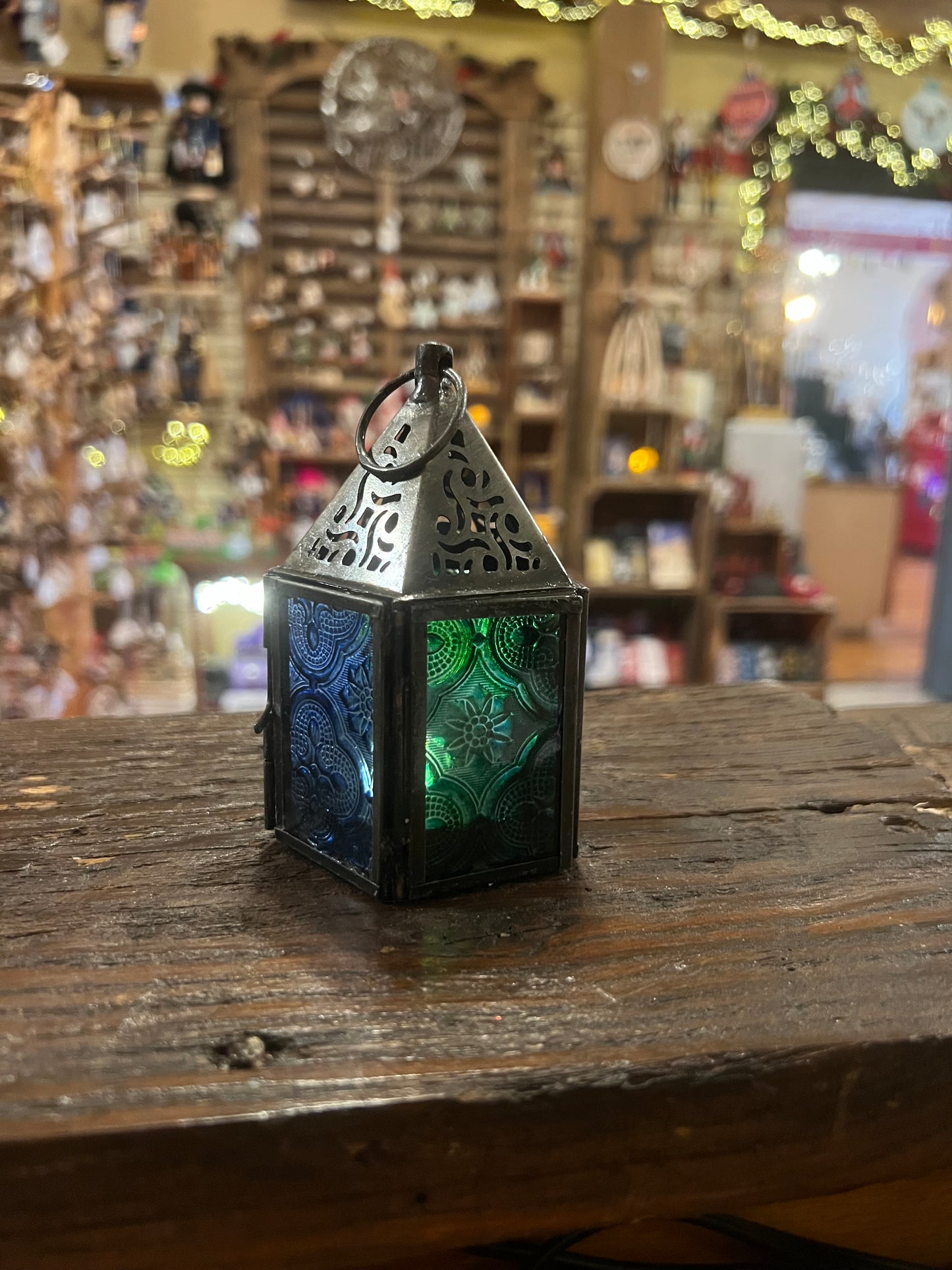 Green/Blue Tea Light Lantern