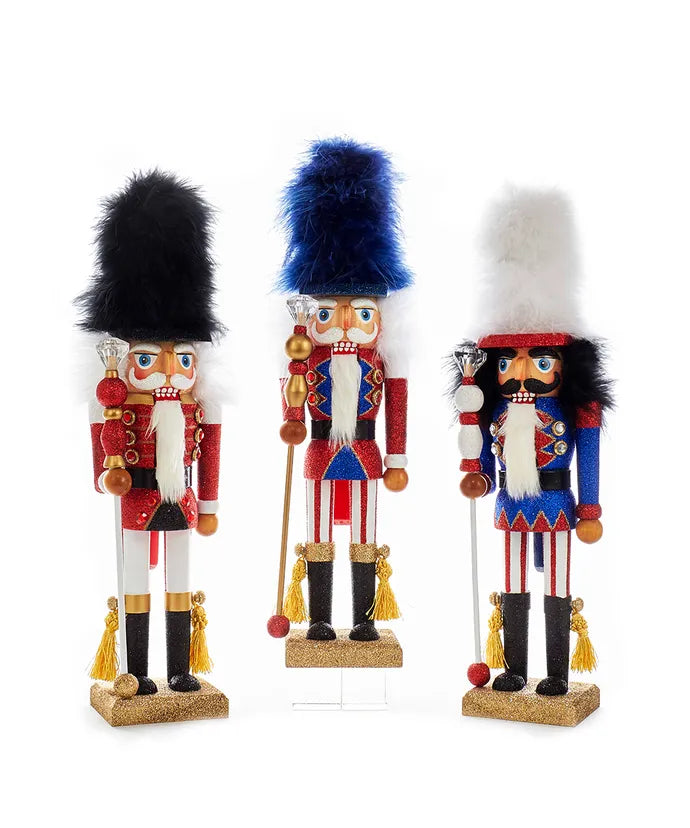 18" Hollywood Nutcrackers™ Red, White, and Blue Soldier Nutcrackers, 3 Assorted